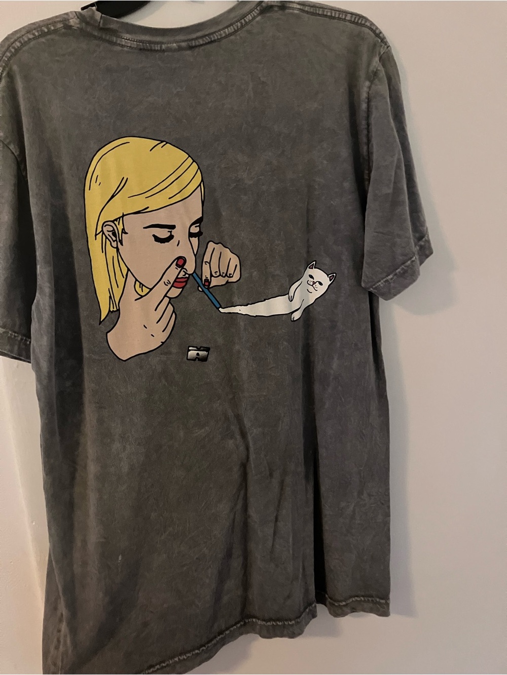 Ripndip men’s Charcoal Washed Logo Short Sleeve Tee